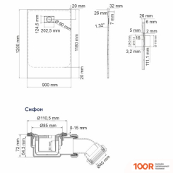 Душевой поддон Wasserkraft ELBE 74T07 (62087)
