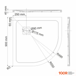 Душевой поддон Wasserkraft DINKEL 58T01 (62081)