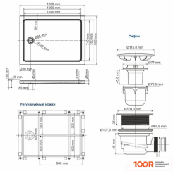 Душевой поддон Wasserkraft AMPER 29T07U (62076)
