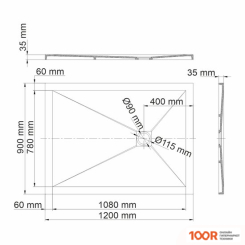 Душевой поддон Wasserkraft ALLER 10T07 (62072)