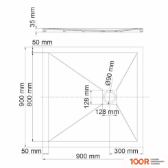 Душевой поддон Wasserkraft ALLER 10T03 (62070)