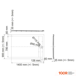 Душевой поддон Wasserkraft ABENS 20T36 (62069)