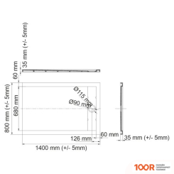 Душевой поддон Wasserkraft ABENS 20T35 (62068)