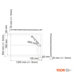 Душевой поддон Wasserkraft ABENS 20T07 (62067)