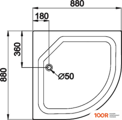 Душевой поддон Triton ПОЛУКРУГЛЫЙ ПД23 88X17 (62063)