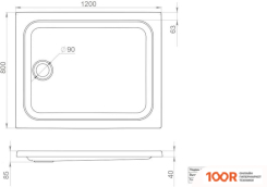 Душевой поддон Triton ПД26 120X80 (62052)