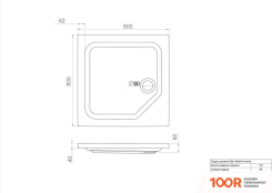 Душевой поддон Triton ПД21 80X80 (62049)