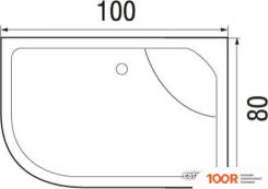 Душевой поддон River WEMOR 100/80/44 R (61948)