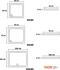 Душевой поддон Rea SAVOY 80X80 (ЧЕРНЫЙ) (61898)