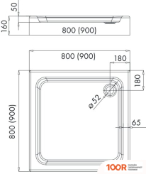 Душевой поддон Omnires INVEST PROJECT 80/K (61762)