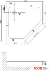 Душевой поддон Niagara NG-P9090-14D 90X90X13 (61760)
