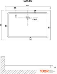 Душевой поддон Niagara NG-P1280-14Q 120X80 (61757)