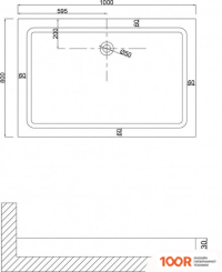 Душевой поддон Niagara NG-P1080-14Q 100X80 (61755)