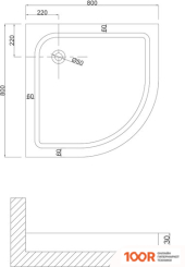 Душевой поддон Niagara NG-80-80 (61748)