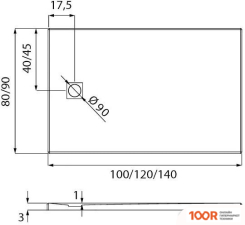 Душевой поддон NEW TRENDY MORI 120X90 B-0406 (61736)
