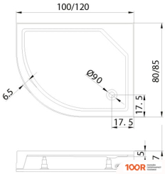 Душевой поддон NEW TRENDY MAXIMA 120X85 B-0341 (ПРАВЫЙ) (61735)