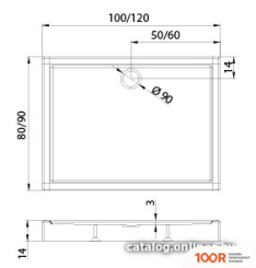 Душевой поддон NEW TRENDY COLUMBUS 120X80X14 B-0333 (61731)