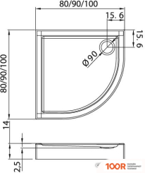 Душевой поддон NEW TRENDY COLUMBUS 100X100 B-0413 (61730)