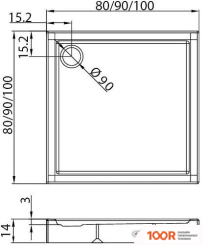 Душевой поддон NEW TRENDY COLUMBUS 100X100 B-0413 (61730)