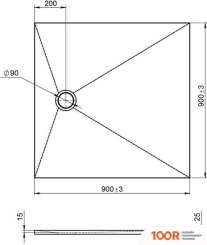 Душевой поддон Jacob Delafon TOLBIAC 90X90 E6D327RU-WPM (61714)