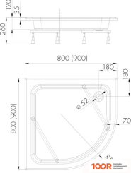 Душевой поддон Iregio 90X90 LDBR214 (61657)