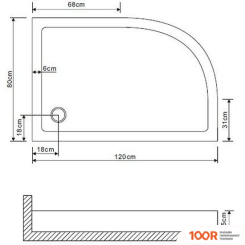 Душевой поддон Grossman GR-119212020R (61618)