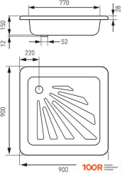 Душевой поддон Ferro FBSS3 90X90 (61534)