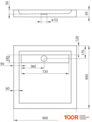 Душевой поддон Deante MINIMAL 90X90 KTM 041B (61526)