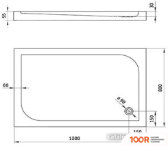 Душевой поддон Deante CUBIC KTK_044B 120X80 (61515)
