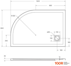 Душевой поддон BelBagno TRAY-MR-UNO-RH-120/80-550-35-W-L 120X80 (61444)