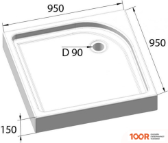 Душевой поддон BelBagno TRAY-BB-A-95-15-W 95X95 (61378)