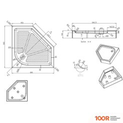 Душевой поддон Azario P39 R/L 90X90 (61373)