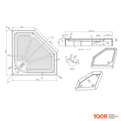 Душевой поддон Azario P310 R/L 100X100 (61372)