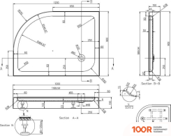 Душевой поддон Azario P2912 L 120X90 (61370)