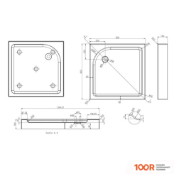 Душевой поддон Azario P19 L/R (P199) 90X90 (61366)