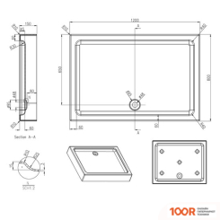 Душевой поддон Azario P1812 R/L 80X120 (61365)