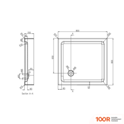 Душевой поддон Azario P18 R/L 80X80 (61364)