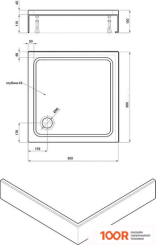Душевой поддон Aquatek DPA-0000008 80X80 (БЕЗ СИФОНА) (61357)