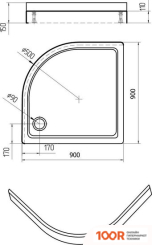 Душевой поддон Aquatek DPA-0000004 90X90 (БЕЗ СИФОНА) (61353)