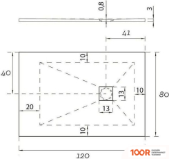 Душевой поддон Aquanet PLEASURE NEW 120X80 (ЧЕРНЫЙ) (61324)