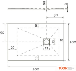 Душевой поддон Aquanet PLEASURE NEW 100X100 258889 100X100 (61322)