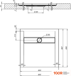 Душевой поддон Aquanet DELIGHT 90X90 (ЧЕРНЫЙ) (61248)