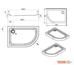 Душевой поддон AM.PM LIKE 120 W83T-302R120W ПРАВОСТОРОННИЙ (61211)