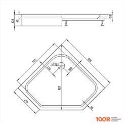 Душевой поддон Alex Baitler AB9017V-1 90X90 (61201)