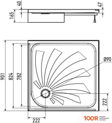 Душевой поддон Alex Baitler AB9017H-2 90X90 (61200)