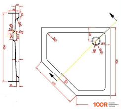 Душевой поддон Adema Р39 90X90 (61185)