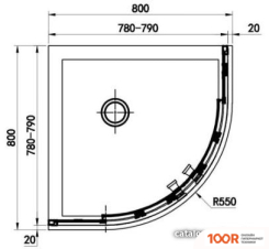 Душевой поддон Adema Р28 80X80 (61184)
