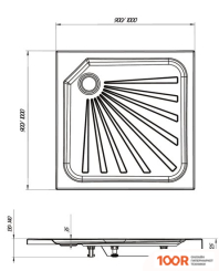 Душевой поддон 1Марка QUADRO 90X90 (61175)