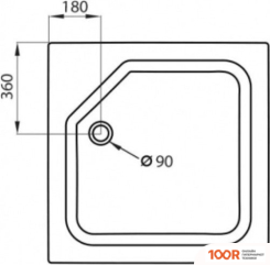 Triton ТАУ-БЛЭК 90X90 (ЧЕРНЫЙ, С ПОДДОНОМ) (60739)