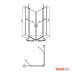 Triton ТАУ БЛЭК А1 90Х90 БЕЗ ПОДДОНА (ПРОЗРАЧНОЕ СТЕКЛО) (60737)